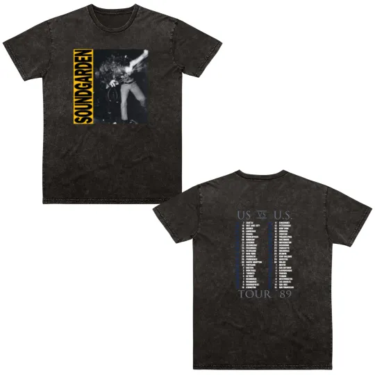 Discover Soundgarden Louder Than Love 89 Tour Unisex Double Sided Mineral Wash T Shirts, Soundgarden Rock Band Double Sided Mineral Wash T Shirts