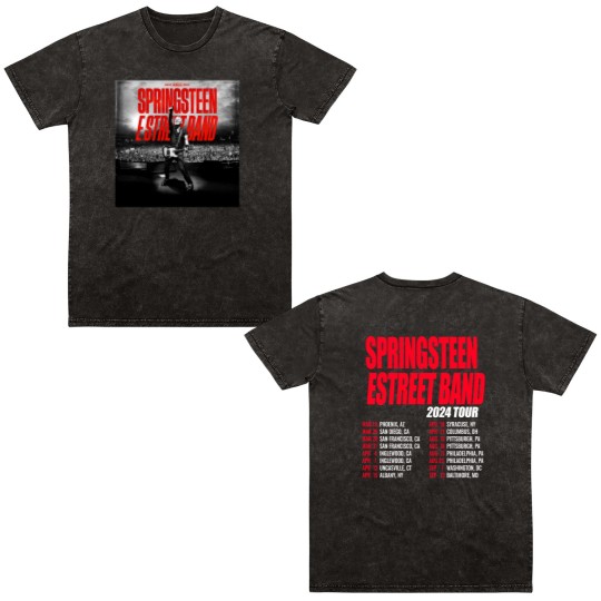 Discover Bruce Springsteen 2024 Double Sides Double Sided Mineral Wash T Shirts, Bruce Springsteen Double Sided Mineral Wash T Shirts