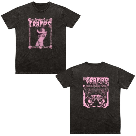 Discover The Cramps Poison Ivy Double Sided Mineral Wash T Shirts, Bad Music For Bad People Double Sided Mineral Wash T Shirts