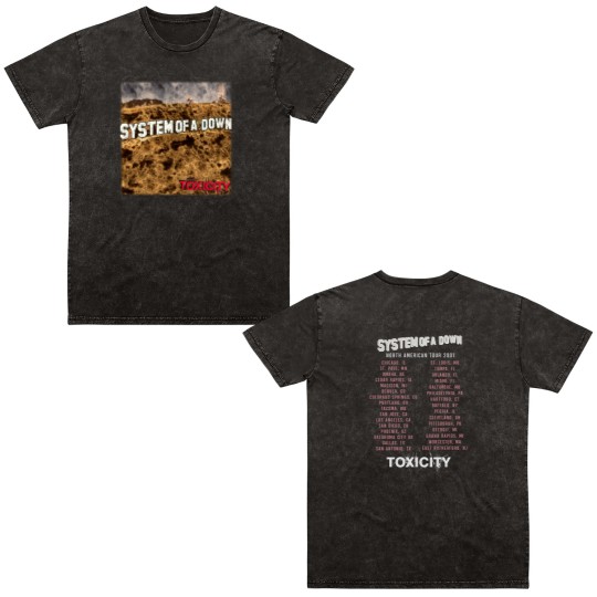 Discover Vintage SYSTEM OF DOWN Toxicity Tour Double Sided Mineral Wash T Shirts