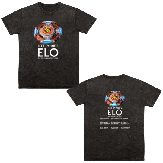 Discover Jeff Lynne's ELO - The Over and Out Tour 2024 Double Sided Double Sided Mineral Wash T Shirts