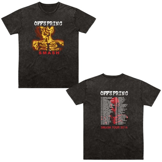 Discover The Offspring Smash Tour 2014 Short-Sleeve Double Sided Mineral Wash T Shirts