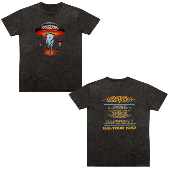Discover Boston Rock Band Concert Tour 1987 Double Sided Mineral Wash T Shirts, Anniversary Gift for Fans