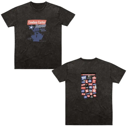 Discover Beyonce Cowboy Carter  Color Double Sided Mineral Wash T Shirts