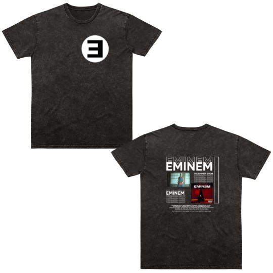 Discover Eminem The Marshall Mathers LP Graphic Double Sided Mineral Wash T Shirts Men Women