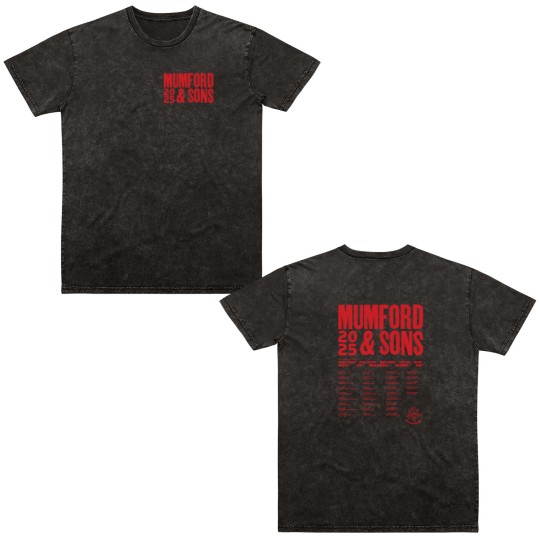 Discover Mumford And Sons Band Tour 2025 Dates List Start Double Sided Mineral Wash T Shirts