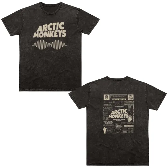 Discover Arctic Monkeys Music Album Graphic Double Sided Mineral Wash T Shirts
