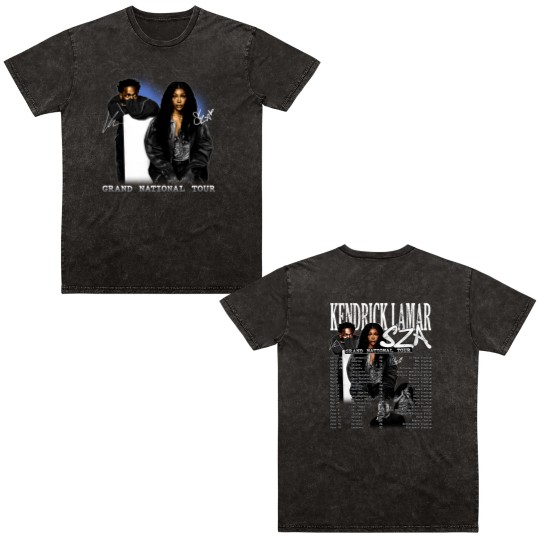 Discover Grand National Tour 2025 Double Sided Mineral Wash T Shirts, GNX Kendrick Lamar Sza Double Sided Mineral Wash T Shirts, Fan Gift