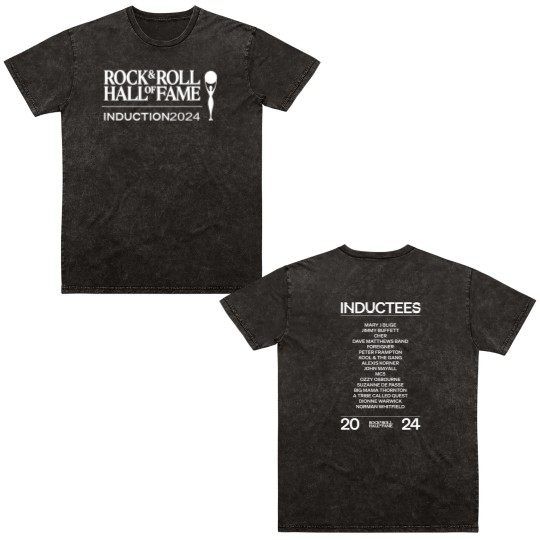 Discover Rock And Roll Hall Of Fame Introduction 2024 Line Up Unisex Double Sided Mineral Wash T Shirts