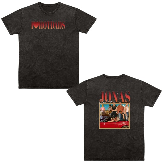 Discover Vintage Jonas Brothers Hot Dads Double Sided Mineral Wash T Shirts