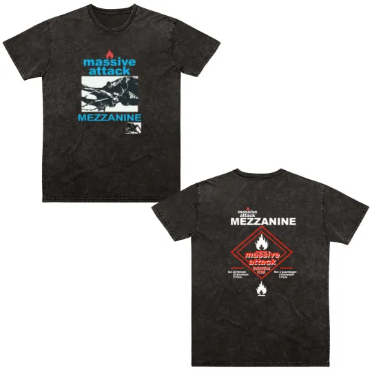 Discover MASSIVE ATTACK MEZZANINE European Tour Double Sided Mineral Wash T Shirts