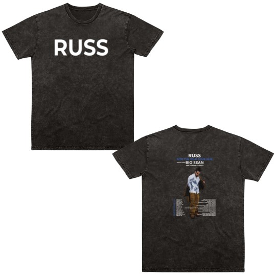 Discover Russ Into The Wild Tour 2025 Merch Double Sided Mineral Wash T Shirts