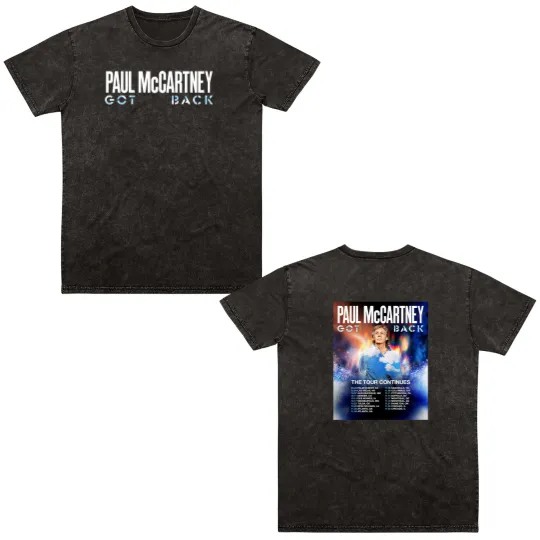 Discover P mccartney Got Back Tour 2025 North America Double Sided Mineral Wash T Shirts Two Sided