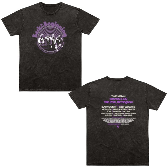 Discover Black Sabbath x Ozzy Final Show 2025 Villa Park Double Sided Mineral Wash T Shirts Two Sided Double Sided Mineral Wash T Shirts