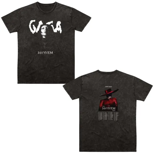 Discover Ld ga The Mayhem Ball Tour Double Sided Mineral Wash T Shirts, Ld ga Double Sided Mineral Wash T Shirts, The Mayhem Ball Tour Double Sided Mineral Wash T Shirts, Ld ga The Mayhem Ball Tour 2025, Ld ga Tour Merch