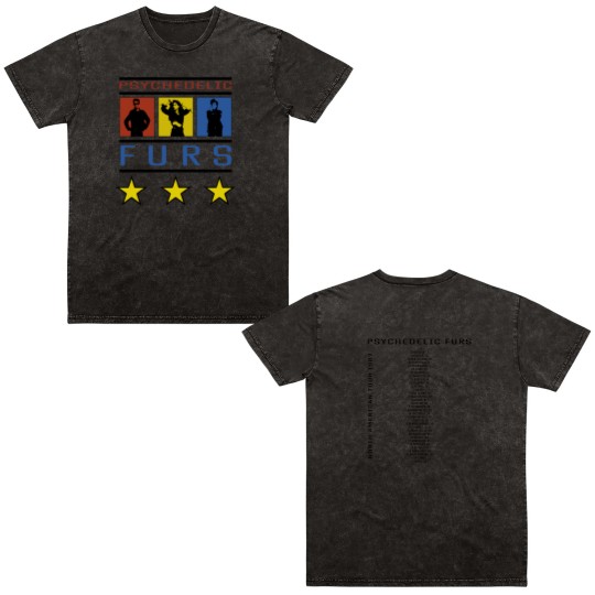 Discover 80s Mens Large Psychedelic Furs 1987 Tour Double Sided Mineral Wash T Shirts
