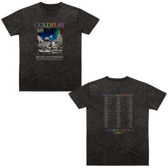 Discover Coldplay Madison Wisconsin Music Of The Spheres 2025 Tour On July 19 Double Sided Mineral Wash T Shirts