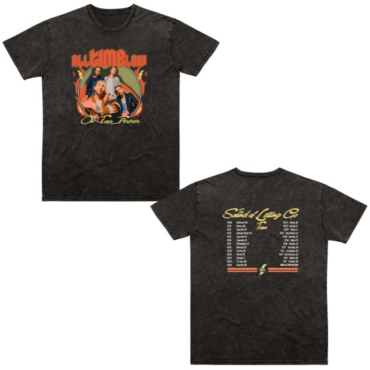 Discover All Time Low The Sound of Letting Go Tour Double Sided Mineral Wash T Shirts