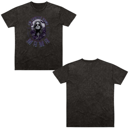 Discover Ozzy Osbourne 2025 Mama, I'm Coming Home Ozzy Osbourne Double Sided Mineral Wash T Shirts, Black Sabbath