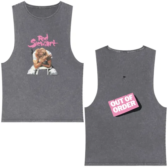 Discover 1986 Rod Stewart Double Sided Mineral Wash Tank Tops
