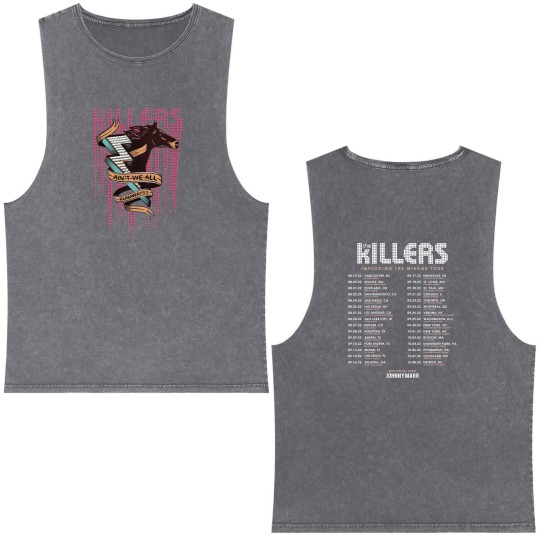 Discover The Killers Tour 2022  Double Sided Double Sided Mineral Wash Tank Tops
