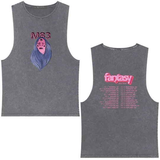 Discover M83 Double Sided Mineral Wash Tank Tops Fantasy Tour 2023 Double Sided Mineral Wash Tank Tops M83 Tour 2023 Double Sided Mineral Wash Tank Tops