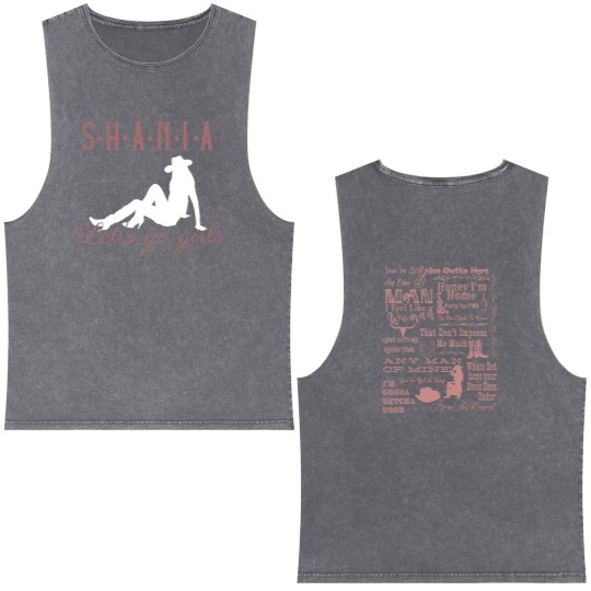 Discover Shania Twain Concert Double Sided Mineral Wash Tank Tops | Shania Twain Tracklist Double Sided Mineral Wash Tank Tops | Shania Twain Double Sided Mineral Wash Tank Tops