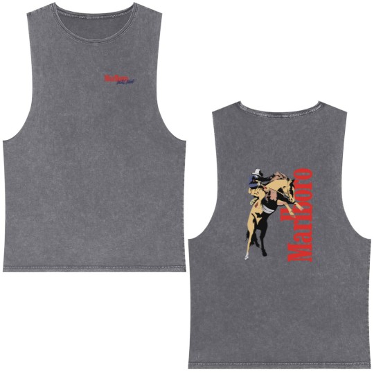 Discover Vintage Marlboro Cowboy Wild West  Double Sided Mineral Wash Tank Tops