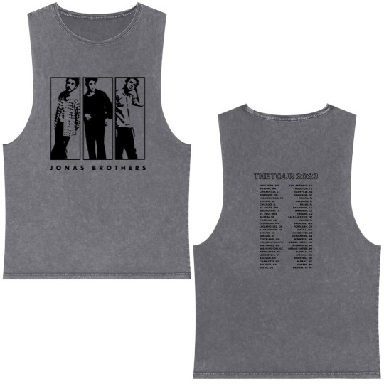 Discover The Tour Double Sided Mineral Wash Tank Tops, Jonas Brothers Merch, Jonas Brothers Tour