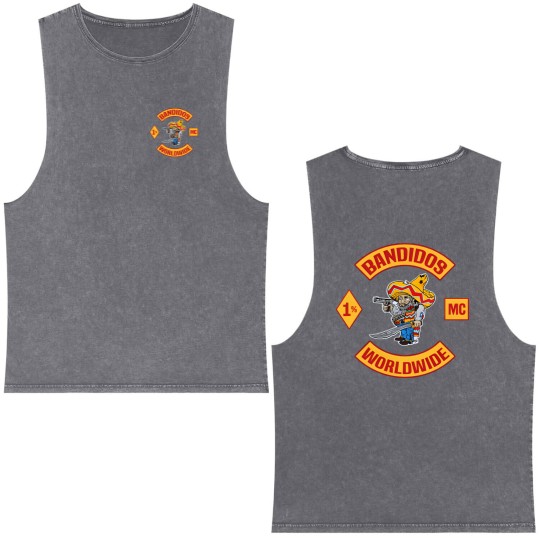 Discover Bes t Day da New Bandidos MC Motorcycle SYLB Double Sided Mineral Wash Tank Tops
