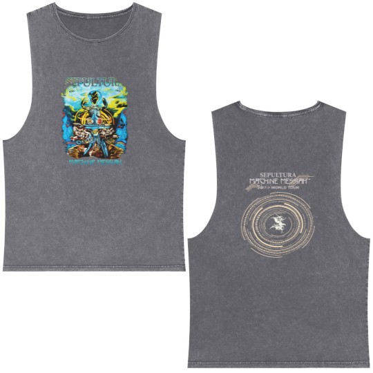Discover SEPULTURA-MACHINE MESSIAH 2017 World Tour Unisex Double Sided Mineral Wash Tank Tops,