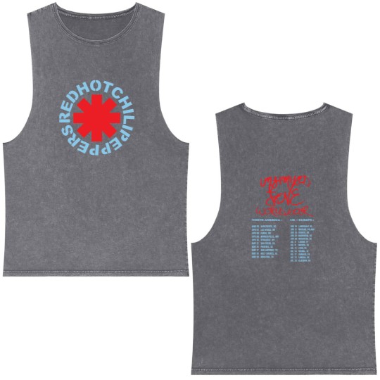 Discover Red Hot Chili Peppers Vintage Double Sided Mineral Wash Tank Tops, Red Hot Chili Peppers 2 Sides Double Sided Mineral Wash Tank Tops