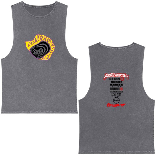 Discover Lollapalooza 1992 Concert Tour Double Sided Mineral Wash Tank Tops