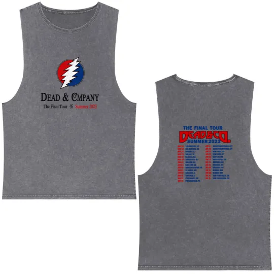 Discover Dead and Company The Final 2023 Summer Tour Double Sided Mineral Wash Tank Tops, Dead and Company Double Sided Mineral Wash Tank Tops