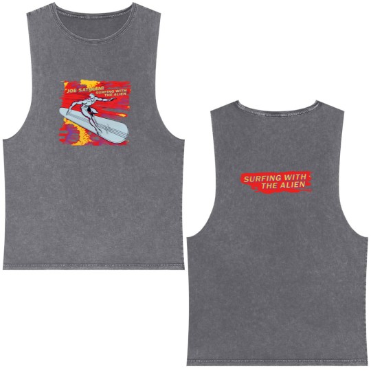 Discover Joe Satriani Surfing With The Alien Double Sided Mineral Wash Tank Tops, Joe Satriani Graphic Double Sided Mineral Wash Tank Tops