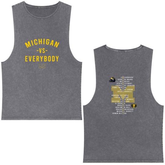 Discover Michigan vs everybody Great American Football Fans Double Sided Mineral Wash Tank Tops