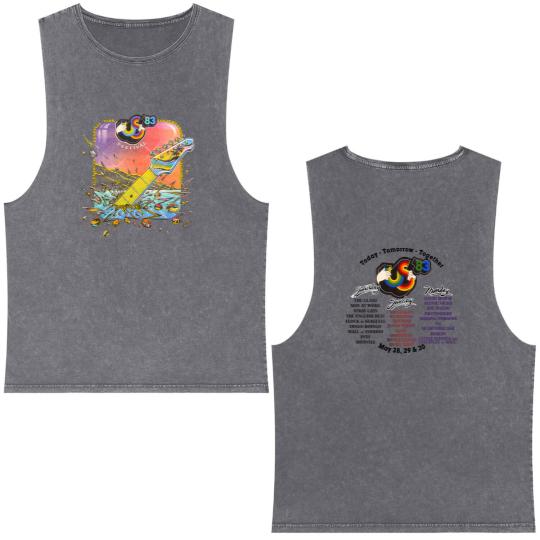 Discover 83 us festival music Double Sided Mineral Wash Tank Tops oingo boingo Double Sided Mineral Wash Tank Tops