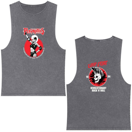 Discover Vtg Plasmatics Wendy O Williams Cotton S-5XL Unisex Black 2 Sided Double Sided Mineral Wash Tank Tops