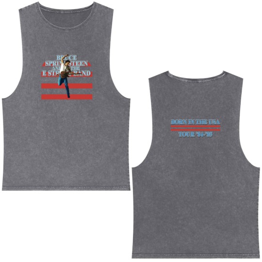 Discover Bruce Springsteen Double Sided Mineral Wash Tank Tops, Bruce Springsteen, Springsteen Concert