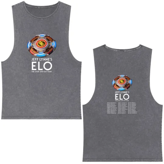 Discover Jeff Lynne's ELO - The Over and Out Tour 2024 Double Sided Double Sided Mineral Wash Tank Tops