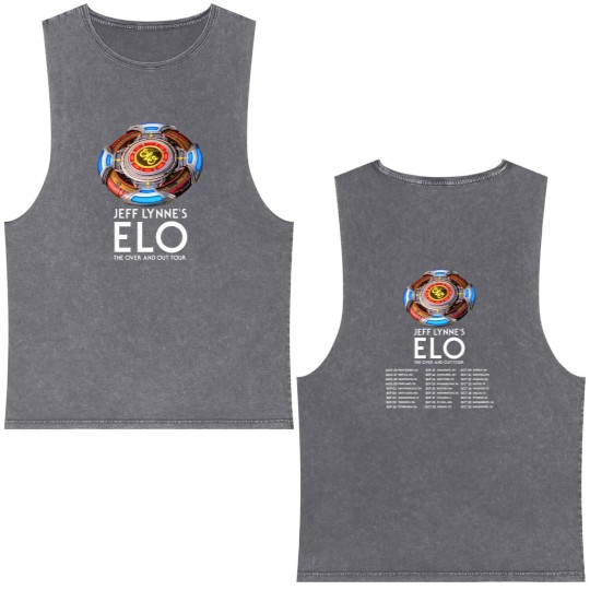 Discover Jeff Lynne's ELO - The Over and Out Tour 2024 Double Sided Mineral Wash Tank Tops