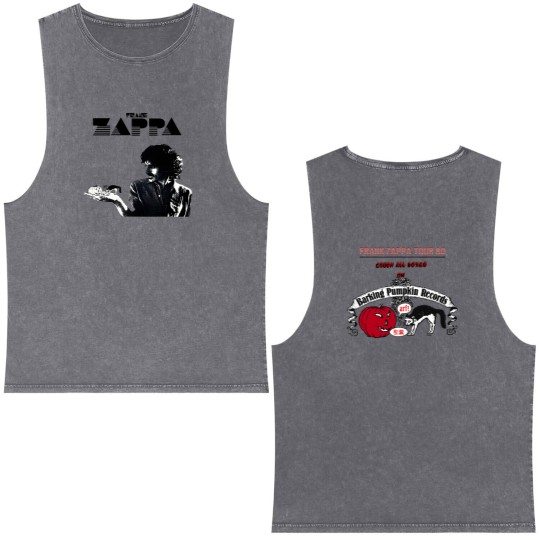 Discover Frank Zappa Tour '80 Double Sided Mineral Wash Tank Tops