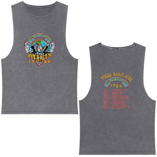 Discover Vintage 1984 van Tour Of The World For Men Women Unisex Double Sided Mineral Wash Tank Tops All Size