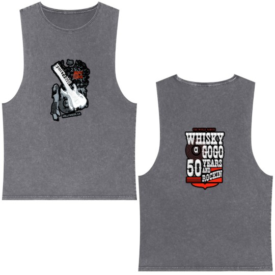 Discover Whisky A Go Go Double Sided Mineral Wash Tank Tops 50th Anniversary and Guitar  Gift For All Fans