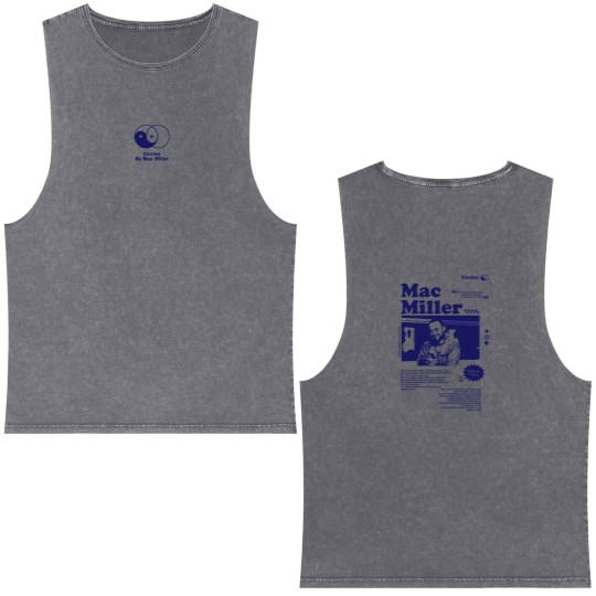 Discover macmiller Circles Double Sided Mineral Wash Tank Tops, macmiller Merch For Fans, Vintage Style Unisex Double Sided Mineral Wash Tank Tops