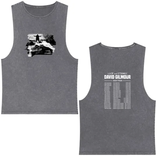 Discover Luck And Strange David Gilmour Tour 2024 Double Sided Mineral Wash Tank Tops