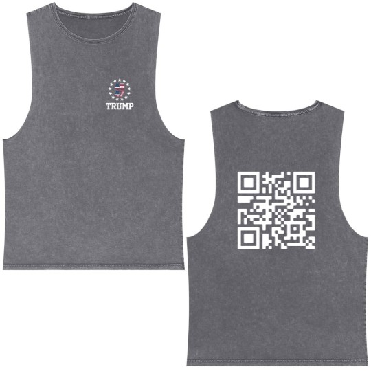 Discover Trump Dance Qr Code Double Sided Mineral Wash Tank Tops, Trump Dancing Qr Code Double Sided Mineral Wash Tank Tops