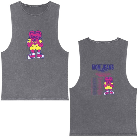 Discover Mom Jeans 2024 Tour Double Sided Mineral Wash Tank Tops, Mom Jeans Band Fan Double Sided Mineral Wash Tank Tops