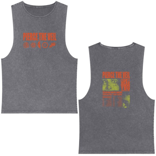 Discover Pierce The Veil I Can't Hear You World Tour 2025 Double Sided Mineral Wash Tank Tops Double Sided
