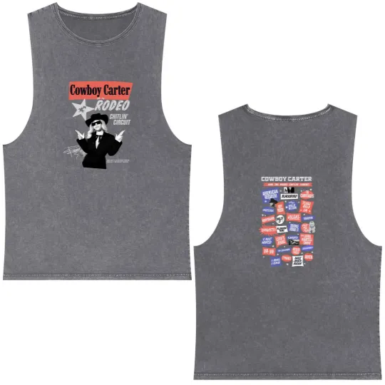 Discover Beyonce Cowboy Carter Double Sided Mineral Wash Tank Tops, Levii's Jeans Double Sided Mineral Wash Tank Tops, Cowboy Carter Double Sided Mineral Wash Tank Tops
